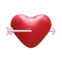 Valentine Heart 3D Render Element png