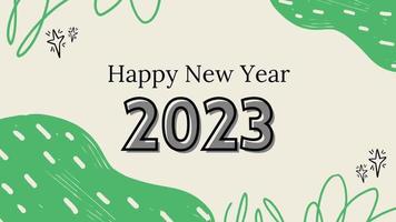 Animated text that says Happy New Year 2023. Happy New Year 2023 text animation in HD resolution. Happy New Year 2023. Animation text of happy new year 2023 video