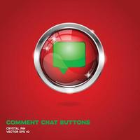 Comment Chat 3D Buttons Christmas Edition vector