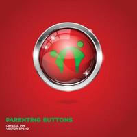 Parenting 3D Buttons Christmas Edition vector