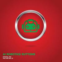 AI Robotics 3D Buttons Christmas Edition vector