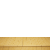 primer plano de la mesa de madera, vista frontal de la parte superior de la mesa de madera render 3d aislado png