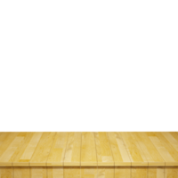 Wooden table foreground, wood table top front view 3d render isolated png