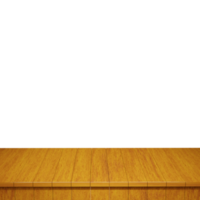 primer plano de la mesa de madera, vista frontal de la parte superior de la mesa de madera render 3d aislado png