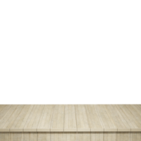 Wooden table foreground, wood table top front view 3d render isolated png
