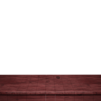 primer plano de la mesa de madera, vista frontal de la parte superior de la mesa de madera render 3d aislado png