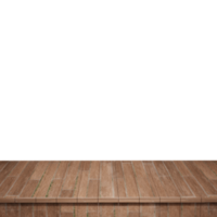 primer plano de la mesa de madera, vista frontal de la parte superior de la mesa de madera render 3d aislado png