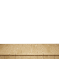 primer plano de la mesa de madera, vista frontal de la parte superior de la mesa de madera render 3d aislado png