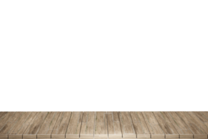 primer plano de la mesa de madera, vista frontal de la parte superior de la mesa de madera render 3d aislado png