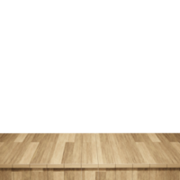 primer plano de la mesa de madera, vista frontal de la parte superior de la mesa de madera render 3d aislado png