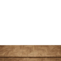 Wooden table foreground, wood table top front view 3d render isolated png