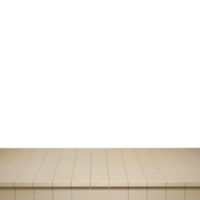 primeiro plano da mesa de madeira, vista frontal do tampo da mesa de madeira 3d renderização isolada png