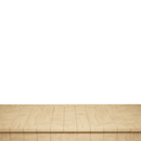 primer plano de la mesa de madera, vista frontal de la parte superior de la mesa de madera render 3d aislado png