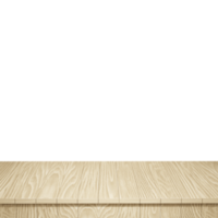 Wooden table foreground, wood table top front view 3d render isolated png