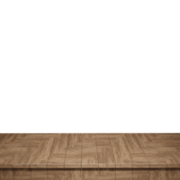 primer plano de la mesa de madera, vista frontal de la parte superior de la mesa de madera render 3d aislado png