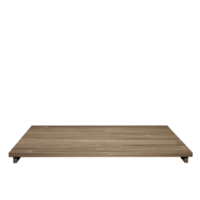 mesa de madera vista frontal 3d render aislado png