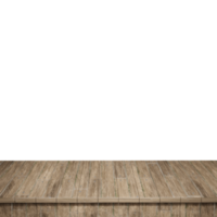 primer plano de la mesa de madera, vista frontal de la parte superior de la mesa de madera render 3d aislado png