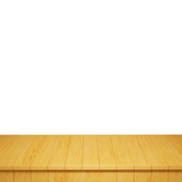 primer plano de la mesa de madera, vista frontal de la parte superior de la mesa de madera render 3d aislado png