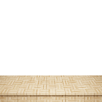 Wooden table foreground, wood table top front view 3d render isolated png