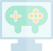 Gaming Pc Line Vector Icon Design