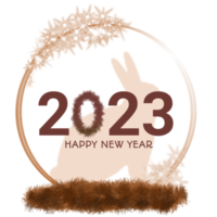 Golden Rabbit Happy New Year 2023 png