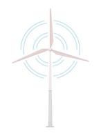 Wind turbine semi flat color vector object. Sustainable power generation. Editable elements. Full sized items on white. Simple cartoon style illustration for web graphic design and animation