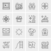 16 iconos de negocios universales vector ilustración de icono creativo para usar en proyectos relacionados con la web y dispositivos móviles