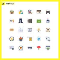 User Interface Pack of 25 Basic Flat Colors of control historic present columns arch Editable Vector Design Elements