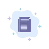 Document Note Report Paper Blue Icon on Abstract Cloud Background vector