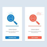 lupa de búsqueda de código de código lupa azul y rojo descargar y comprar ahora plantilla de tarjeta de widget web vector