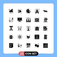 paquete de iconos de vector de stock de 25 signos y símbolos de línea para negocios conectar arte escribir editar elementos de diseño de vector editables