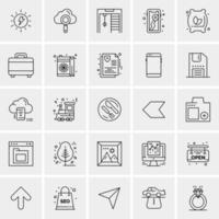 25 iconos de negocios universales vector ilustración de icono creativo para usar en proyectos relacionados con la web y dispositivos móviles