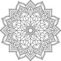 mandala floral en blanco y negro, ilustración vectorial vector