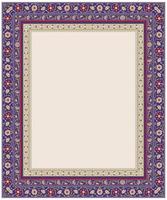 Seamless borders with various whimsical flowers border frame. Central Asian, Suzani style. Pattern brushes included frame. vector