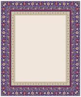 Seamless borders with various whimsical flowers border frame. Central Asian, Suzani style. Pattern brushes included frame. vector