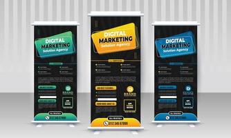 corporativo moderno marketing digital x stand business rollup pullup signage retráctil plantilla de vector de diseño de banner de varios colores