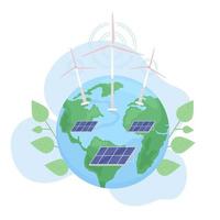 Green energy 2D vector isolated illustration