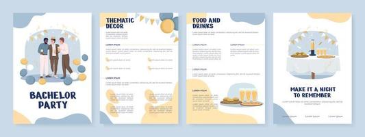 Bachelor party flat vector brochure template