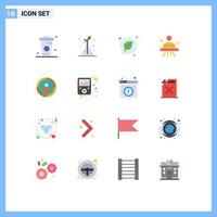 Set of 16 Modern UI Icons Symbols Signs for audience targeting focus chat ufo astronomy Editable Pack of Creative Vector Design Elements