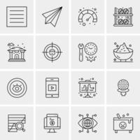 16 iconos universales de negocios vector ilustración de icono creativo para usar en proyectos relacionados con la web y dispositivos móviles