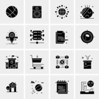 16 iconos de negocios universales vector ilustración de icono creativo para usar en proyectos relacionados con la web y dispositivos móviles