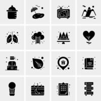 16 iconos de negocios universales vector ilustración de icono creativo para usar en proyectos relacionados con la web y dispositivos móviles