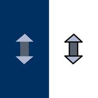 Arrow Arrows Up Down  Icons Flat and Line Filled Icon Set Vector Blue Background