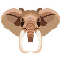 elephant animal wild head colorful character icon vector illustration design