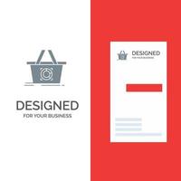 Cart Add To Cart Basket Shopping Grey Logo Design and Business Card Template vector