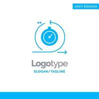 Agile Cycle Development Fast Iteration Blue Solid Logo Template Place for Tagline vector