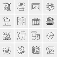 16 iconos de negocios universales vector ilustración de icono creativo para usar en proyectos relacionados con la web y dispositivos móviles