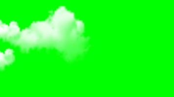 animato nuvole in movimento veloce su verde schermo. 4k metraggio video
