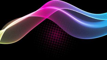 fondo de onda y luces de partículas digitales abstractas, animación cibernética o fondo tecnológico. video