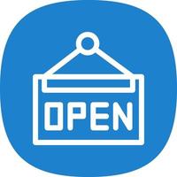 Cafe Open Sign Vector Icon Design